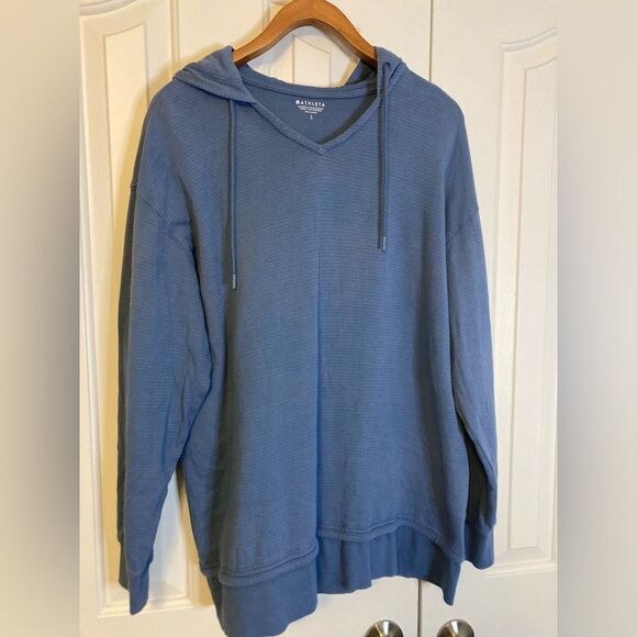 Athleta Sundown Alliance Hoodie Sweatshirt Cottage Blue Oversized Size L - Picture 2 of 6